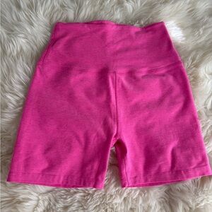 Beyond Yoga Spacedye Keep Pace Biker Short Pink Hype Heather